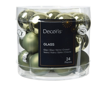 Decoris kerstballen set glas 24st Rosemarijn 2,5cm - afbeelding 1