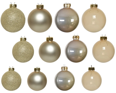 Decoris kerstballen set Glas 42st parel 5-6-7cm - afbeelding 2