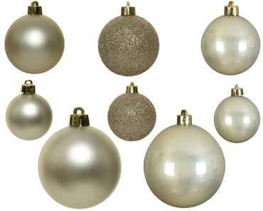 Decoris kerstballen set Plastic 26st parel 6-8-10cm - afbeelding 2