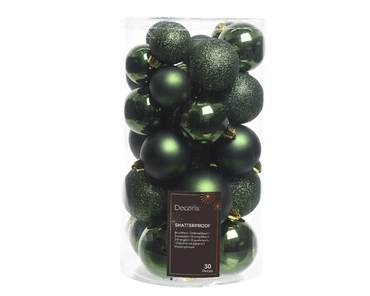 DONKER GROENE KERSTBALLEN MIX | 4 - 5 - 6 CM