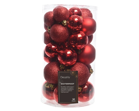 RODE KERSTBALLEN MIX | 4 - 5 - 6 CM