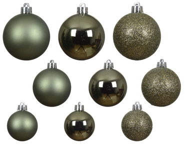 Decoris kerstballen set Plastic 30st rosemarijn 4-5-6cm - afbeelding 2