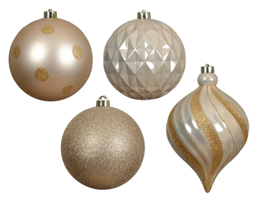 Decoris kerstballen set Plastic 6st parel 15cm