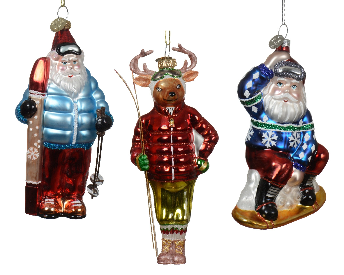 Decoris kerstornament glas kerstman 14cm