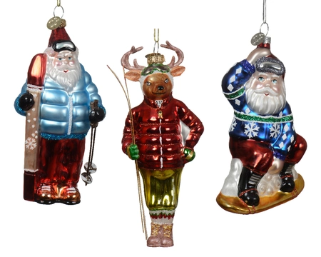 Decoris kerstornament glas kerstman 14cm