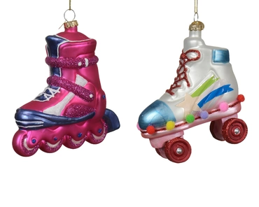 Decoris kerstornament glas skate 11,2cm