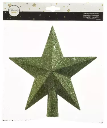 Decoris Piek Kunststof Groen met glitters 4.2x19x19cm