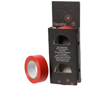 Decoris Raamtape rol 2x1000cm rood 2st