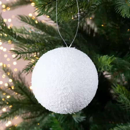 Sneeuwballen foam hang d8cm wit 6st