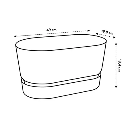 Elho Bak greenville trough long 50cm Zwart - afbeelding 3