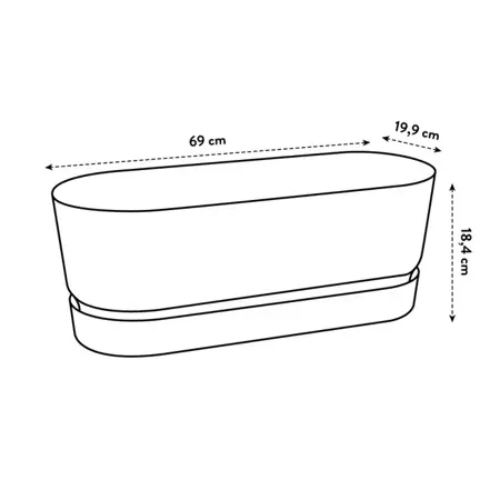 Elho Bak greenville trough long 70cm groen - afbeelding 3