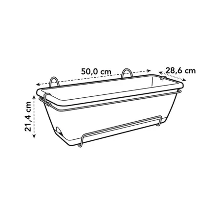 Elho Balkon Barcelona allin1 50cm antraciet - afbeelding 3