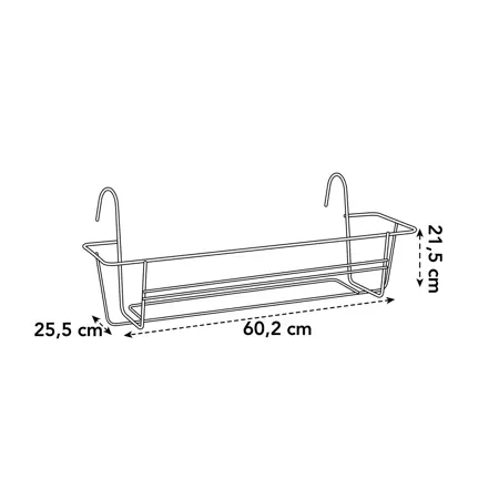 Elho Balkonrek Green basics 60cm antraciet - afbeelding 2