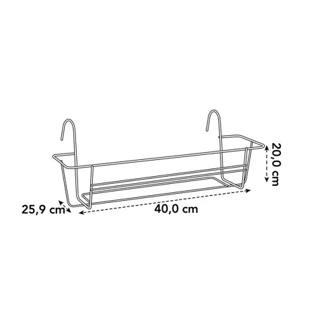 Elho Green Basics Balkonrek 40cm antraciet - afbeelding 2