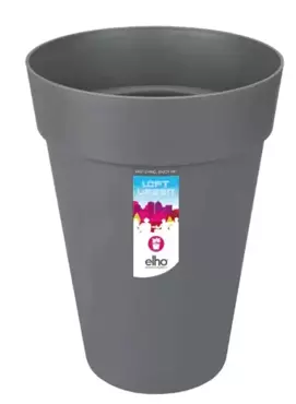 Elho pot loft urban rond hoog D28cm antraciet - afbeelding 1