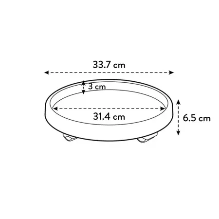 Elho Schotel univers planttaxi 35cm antraciet - afbeelding 2