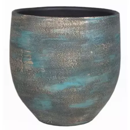 Floran pot madeira blauw goud maat 13x14cm