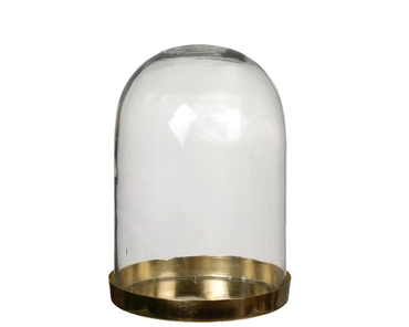 Kaemingk Stolp glas 15x24cm goud/helder