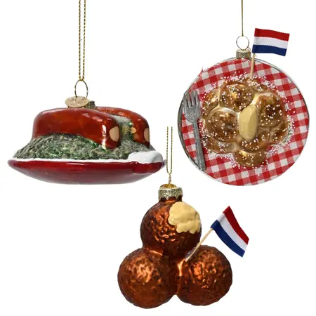 Kerstbal Pakket Hollandse Kost - 3 stuks - afbeelding 1