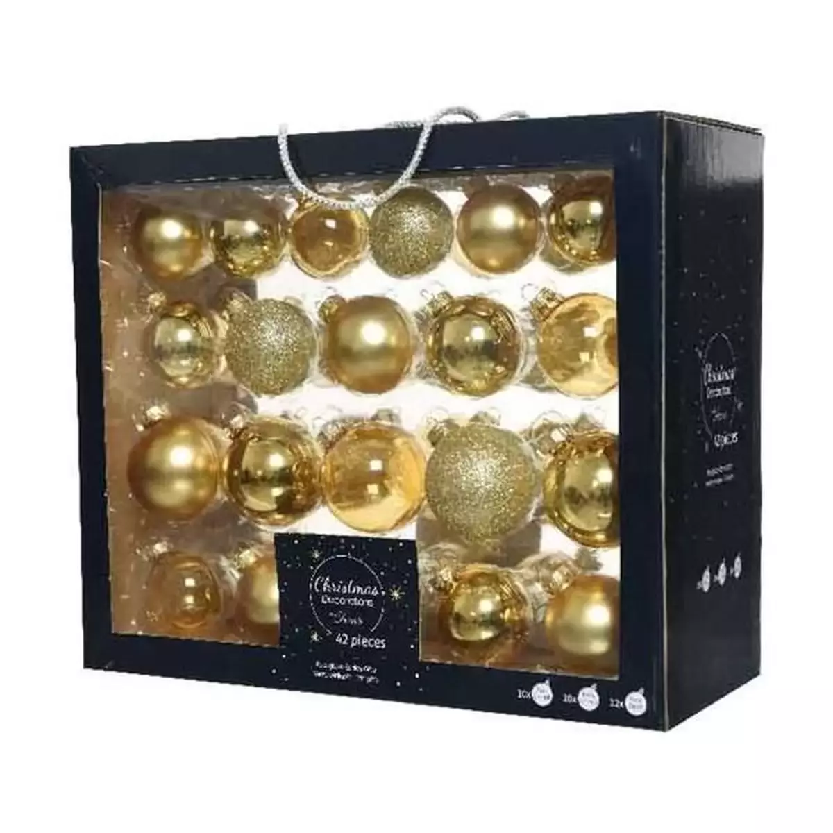 Geladen Nieuwe aankomst Trouw Kerstballen goud glas set 42st - Top Tuincentrum