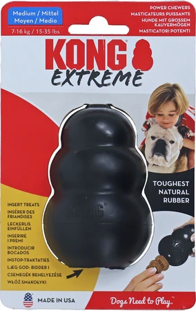 Kong hond Extreme rubber medium, zwart.