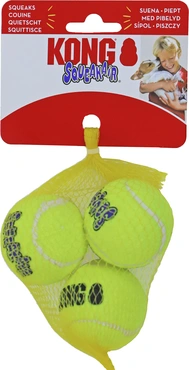 Kong hond Squeakair met piep small 3 tennisballen Ø5cm