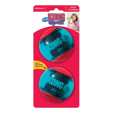 Kong Squeezz Action ball red large 2 stuks Ø8cm - afbeelding 2