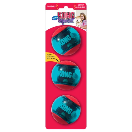 Kong Squeezz Action ball red medium 3 stuks bal Ø 6,5 cm - afbeelding 2