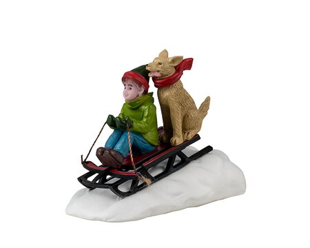 Lemax Doggone downhill sledding