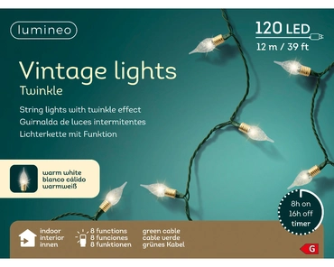 Lumineo 120 Led vintage Verlichting 12m warm wit