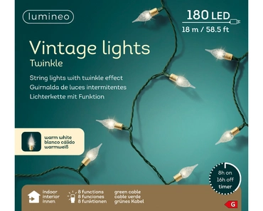 Lumineo 180 Led vintage verlichting 18cm warm wit