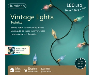 Lumineo 180 Led vintage verlichting 18m multi