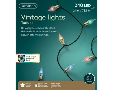 Lumineo 240 Led vintage verlichting 24cm multi