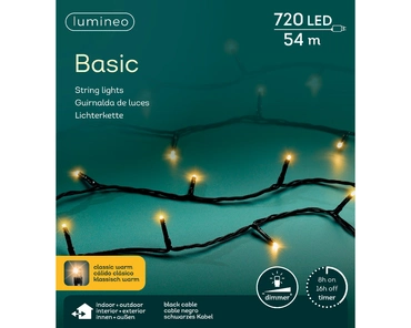 Lumineo basic Rice led l5400cm -720l zwart / klassiek warm