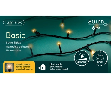 Lumineo basic Rice led 6m - 80l klassiek warm