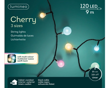 Lumineo cherry Ledverlichting 9m 120led soft multi colour