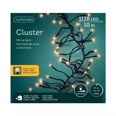 Lumineo clusterverlichting 10m - 1128l klassiek wit - binnen/ buiten