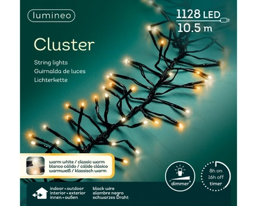 Lumineo Clusterverlichting 10.5m 1128led Warm wit/ Klassisk warm