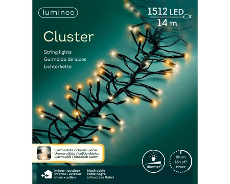 Lumineo Clusterverlichting 14m 1512led Warm wit/ Klassisk warm