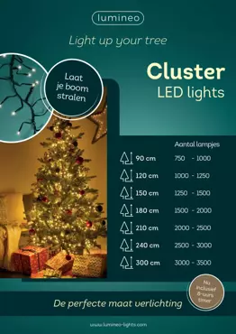 Lumineo clusterverlichting 17m - 2040l klassiek wit - binnen/ buiten