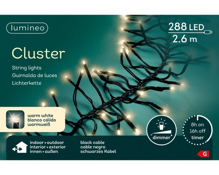 Lumineo clusterverlichting 2,6m 288Led warm wit - afbeelding 1