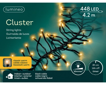 Lumineo clusterverlichting 3m - 448l klassiek wit - binnen/ buiten