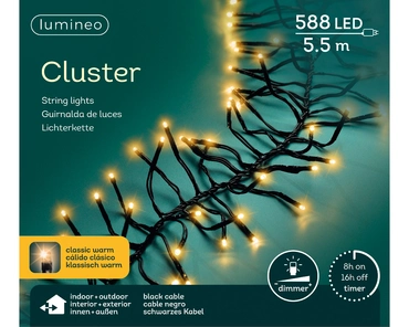 Lumineo clusterverlichting 5,5m 588led klassiek warm - afbeelding 1