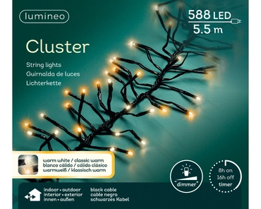 Lumineo Clusterverlichting 5.5m 588led Warm wit/ Klassisk warm