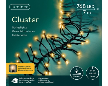 Lumineo clusterverlichting 6m 768led Klassiek warm  - afbeelding 1