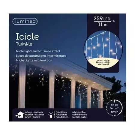 Lumineo icicle twinkle led l1100-259l w.wt