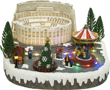 Lumineo kerstdorp Panorama Rome 31x29x18cm