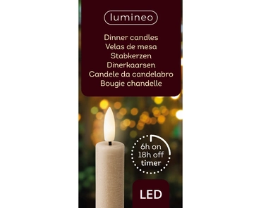 Lumineo LED dinerkaars 2x24cm licht grijs/warm wit 2st - afbeelding 1