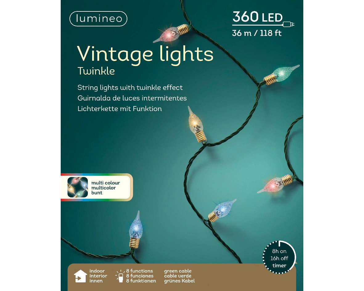 Lumineo Led vintage 3590cm groen/multi Top Tuincentrum