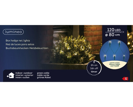 Lumineo Netverlichtingled buxus ø80cm 120led warm wit - afbeelding 1